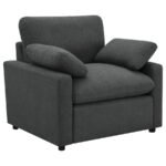 COLLINS UPHOLSTERED POWER RECLINER CHAIR DARK GREY