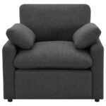 COLLINS UPHOLSTERED POWER RECLINER CHAIR DARK GREY - Image 5