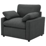 COLLINS UPHOLSTERED POWER RECLINER CHAIR DARK GREY - Image 6