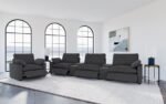 COLLINS UPHOLSTERED POWER RECLINER CHAIR DARK GREY - Image 14