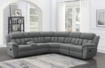 BAHRAIN 6-PIECE MODULAR RECLINING SECTIONAL SOFA CHARCOAL - Image 2