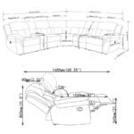 BAHRAIN 6-PIECE MODULAR RECLINING SECTIONAL SOFA CHARCOAL - Image 11