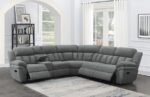 BAHRAIN 6-PIECE MODULAR RECLINING SECTIONAL SOFA CHARCOAL - Image 12