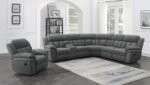 BAHRAIN 6-PIECE MODULAR RECLINING SECTIONAL SOFA CHARCOAL - Image 13