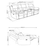 BAHRAIN 5-PIECE POWER HOME THEATER SEATING CHARCOAL - Image 18