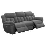 BAHRAIN UPHOLSTERED POWER SOFA CHARCOAL - Image 3