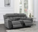 BAHRAIN UPHOLSTERED POWER LOVESEAT CHARCOAL - Image 3