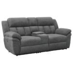 BAHRAIN UPHOLSTERED POWER LOVESEAT CHARCOAL