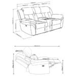 BAHRAIN UPHOLSTERED POWER LOVESEAT CHARCOAL - Image 10