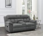 BAHRAIN UPHOLSTERED MOTION LOVESEAT CHARCOAL - Image 2