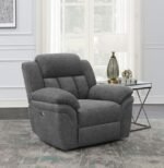 BAHRAIN UPHOLSTERED POWER GLIDER RECLINER CHARCOAL - Image 2