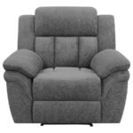 BAHRAIN UPHOLSTERED GLIDER RECLINER CHARCOAL - Image 4