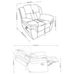 BAHRAIN UPHOLSTERED GLIDER RECLINER CHARCOAL - Image 12