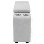 COLLINS UPHOLSTERED MODULAR STORAGE CONSOLE GREY - Image 4