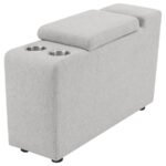 COLLINS UPHOLSTERED MODULAR STORAGE CONSOLE GREY - Image 5