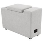 COLLINS UPHOLSTERED MODULAR STORAGE CONSOLE GREY - Image 7