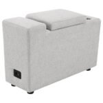 COLLINS UPHOLSTERED MODULAR STORAGE CONSOLE GREY - Image 8