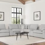 COLLINS 7-PIECE MODULAR POWER RECLINING SECTIONAL GREY