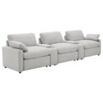 COLLINS 5-PIECE POWER RECLINING HOME THEATER SEATING GREY