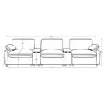 COLLINS 5-PIECE POWER RECLINING HOME THEATER SEATING GREY - Image 11