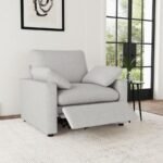 COLLINS UPHOLSTERED POWER RECLINER CHAIR GREY - Image 3