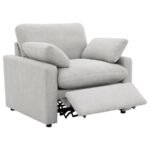 COLLINS UPHOLSTERED POWER RECLINER CHAIR GREY - Image 4