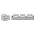 COLLINS UPHOLSTERED POWER RECLINER CHAIR GREY - Image 14