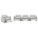 COLLINS UPHOLSTERED POWER RECLINER CHAIR GREY - Image 15