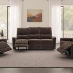 NAVARRO 3-PIECE UPHOLSTERED RECLINING SOFA SET DARK BROWN
