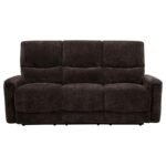 NAVARRO CHENILLE UPHOLSTERED RECLINING SOFA DARK BROWN - Image 6