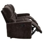 NAVARRO CHENILLE UPHOLSTERED RECLINING SOFA DARK BROWN - Image 10