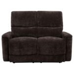 NAVARRO CHENILLE UPHOLSTERED RECLINING LOVESEAT DARK BROWN - Image 6
