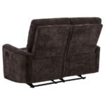 NAVARRO CHENILLE UPHOLSTERED RECLINING LOVESEAT DARK BROWN - Image 7