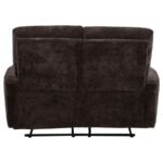 NAVARRO CHENILLE UPHOLSTERED RECLINING LOVESEAT DARK BROWN - Image 8
