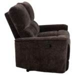 NAVARRO CHENILLE UPHOLSTERED RECLINING LOVESEAT DARK BROWN - Image 9