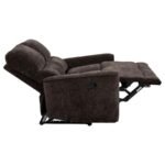 NAVARRO CHENILLE UPHOLSTERED RECLINING LOVESEAT DARK BROWN - Image 11