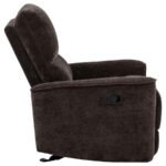NAVARRO CHENILLE UPHOLSTERED GLIDER RECLINER DARK BROWN - Image 9