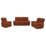 NAVARRO 3-PIECE UPHOLSTERED RECLINING SOFA SET ORANGE - Image 2