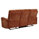 NAVARRO 3-PIECE UPHOLSTERED RECLINING SOFA SET ORANGE - Image 5