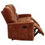 NAVARRO CHENILLE UPHOLSTERED RECLINING SOFA BURNT ORANGE - Image 9