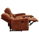 NAVARRO CHENILLE UPHOLSTERED RECLINING SOFA BURNT ORANGE - Image 10