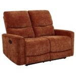 NAVARRO CHENILLE UPHOLSTERED RECLINING LOVESEAT BURNT ORANGE - Image 4