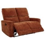 NAVARRO CHENILLE UPHOLSTERED RECLINING LOVESEAT BURNT ORANGE