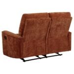 NAVARRO CHENILLE UPHOLSTERED RECLINING LOVESEAT BURNT ORANGE - Image 7