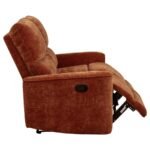 NAVARRO CHENILLE UPHOLSTERED RECLINING LOVESEAT BURNT ORANGE - Image 10