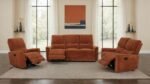 NAVARRO CHENILLE UPHOLSTERED RECLINING LOVESEAT BURNT ORANGE - Image 16