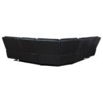 HEWITT LEATHER DUAL POWER RECLINING SECTIONAL SOFA BLACK - Image 4
