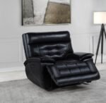 HEWITT LEATHER UPHOLSTERED DUAL POWER RECLINER CHAIR BLACK - Image 3