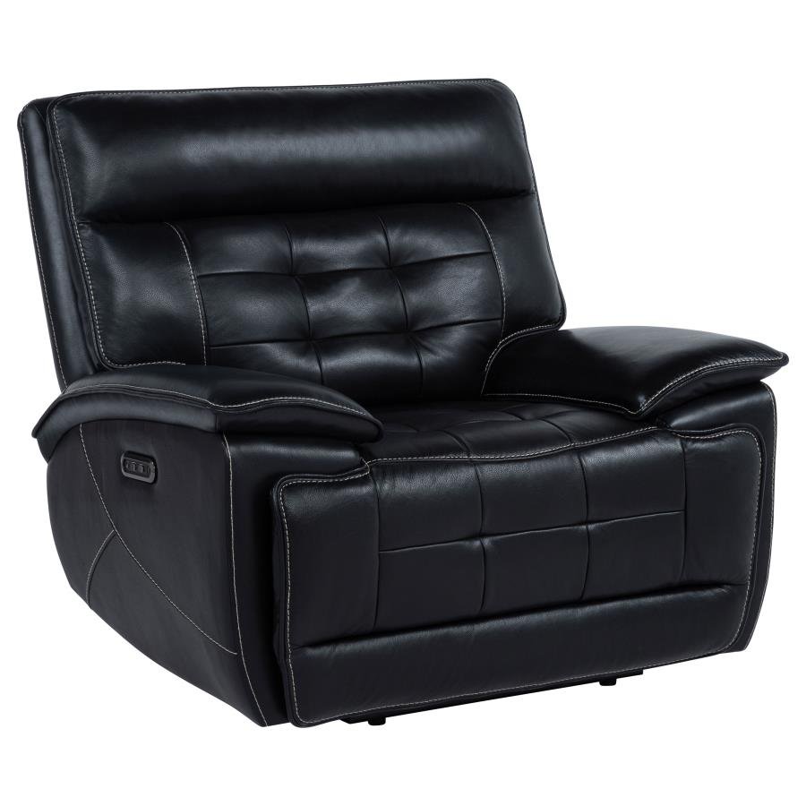 609613PP_03x900.jpg HEWITT LEATHER UPHOLSTERED DUAL POWER RECLINER CHAIR BLACK - Image 1