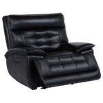 HEWITT LEATHER UPHOLSTERED DUAL POWER RECLINER CHAIR BLACK - Image 4